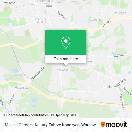 Карта Miejski Ośrodek Kultury Zabrze Kończyce