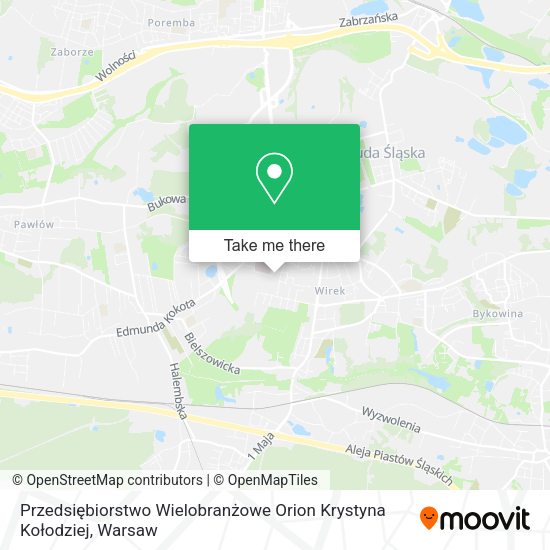 Przedsiębiorstwo Wielobranżowe Orion Krystyna Kołodziej map