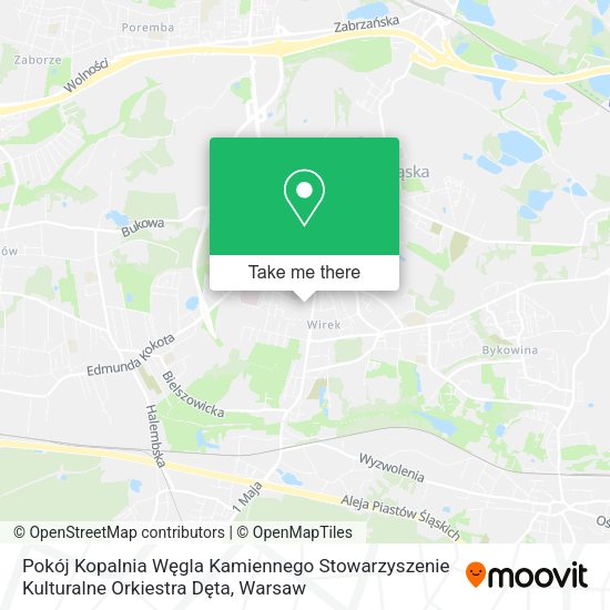 Pokój Kopalnia Węgla Kamiennego Stowarzyszenie Kulturalne Orkiestra Dęta map