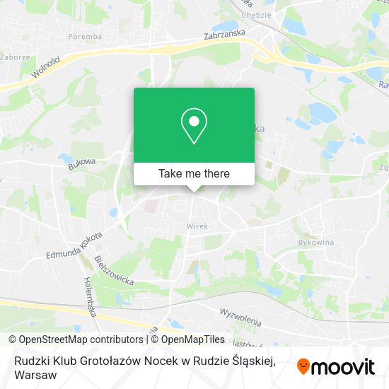 Rudzki Klub Grotołazów Nocek w Rudzie Śląskiej map