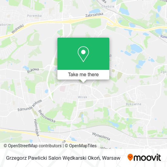 Grzegorz Pawlicki Salon Wędkarski Okoń map