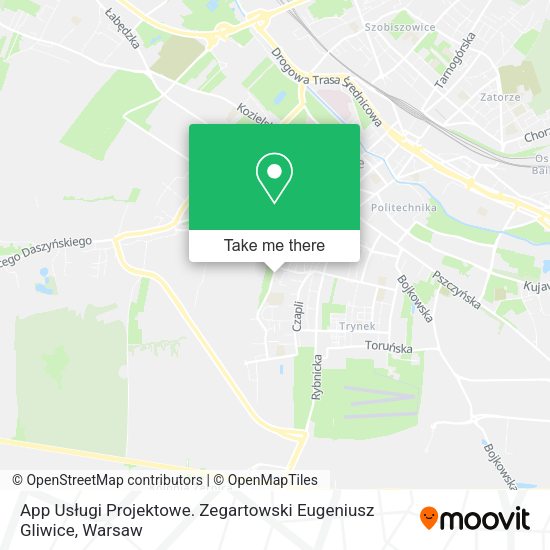 App Usługi Projektowe. Zegartowski Eugeniusz Gliwice map