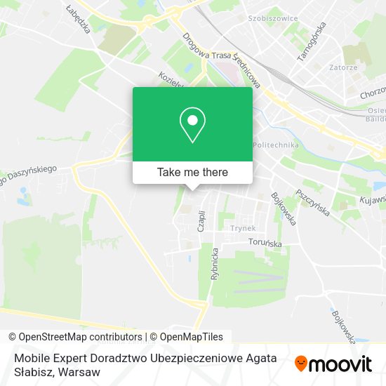 Карта Mobile Expert Doradztwo Ubezpieczeniowe Agata Słabisz