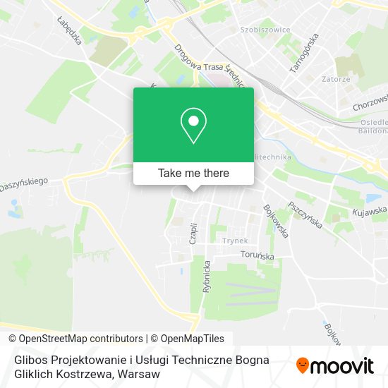 Glibos Projektowanie i Usługi Techniczne Bogna Gliklich Kostrzewa map