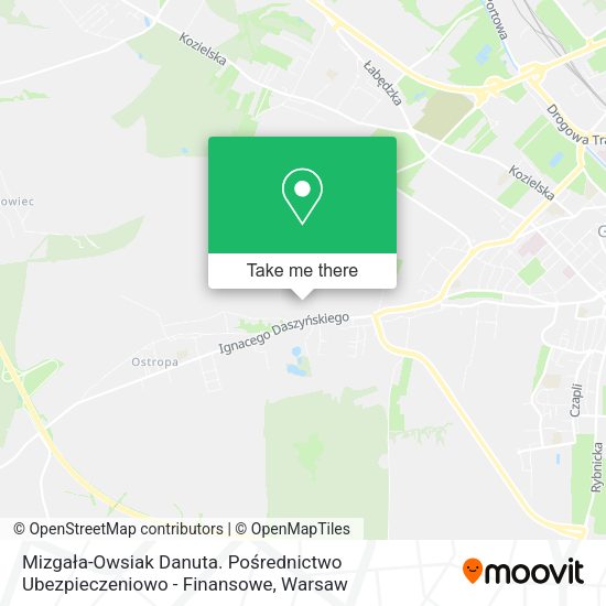 Mizgała-Owsiak Danuta. Pośrednictwo Ubezpieczeniowo - Finansowe map