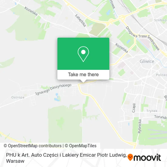 Карта PHU k Art. Auto Części i Lakiery Emicar Piotr Ludwig