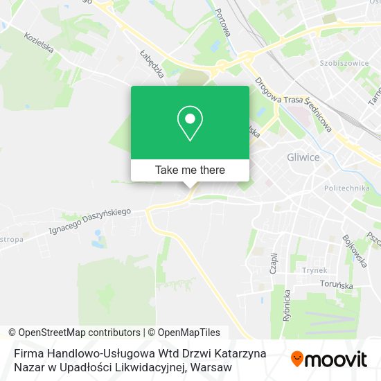 Firma Handlowo-Usługowa Wtd Drzwi Katarzyna Nazar w Upadłości Likwidacyjnej map