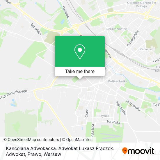 Kancelaria Adwokacka. Adwokat Łukasz Frączek. Adwokat, Prawo map