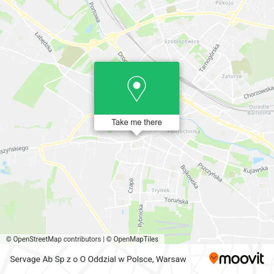 Карта Servage Ab Sp z o O Oddzial w Polsce