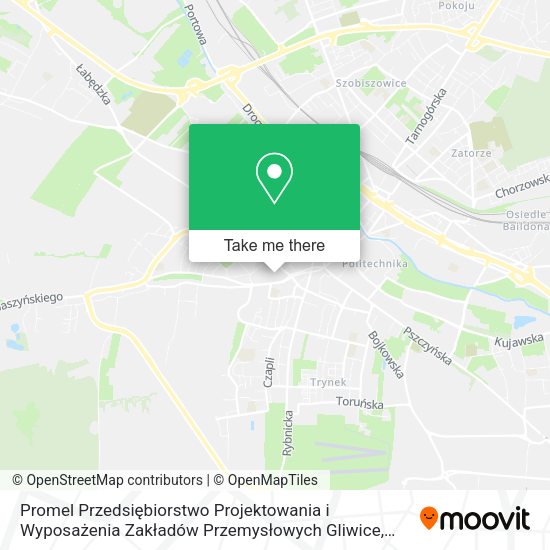 Promel Przedsiębiorstwo Projektowania i Wyposażenia Zakładów Przemysłowych Gliwice map