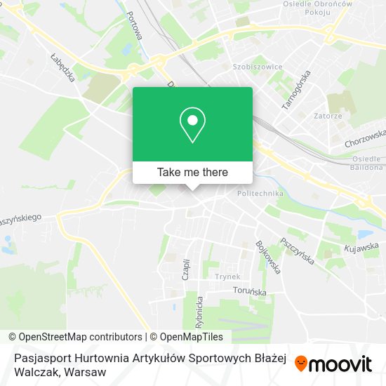 Pasjasport Hurtownia Artykułów Sportowych Błażej Walczak map