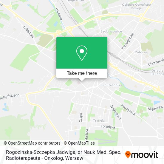 Rogozińska-Szczepka Jadwiga, dr Nauk Med. Spec. Radioterapeuta - Onkolog map