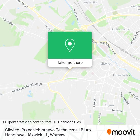 Gliwico. Przedsiębiorstwo Techniczne i Biuro Handlowe. Józwicki J. map