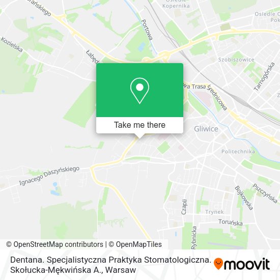 Dentana. Specjalistyczna Praktyka Stomatologiczna. Skołucka-Mękwińska A. map