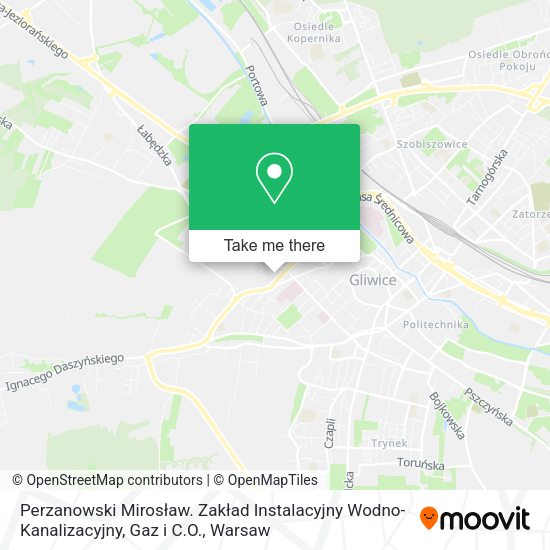 Perzanowski Mirosław. Zakład Instalacyjny Wodno-Kanalizacyjny, Gaz i C.O. map