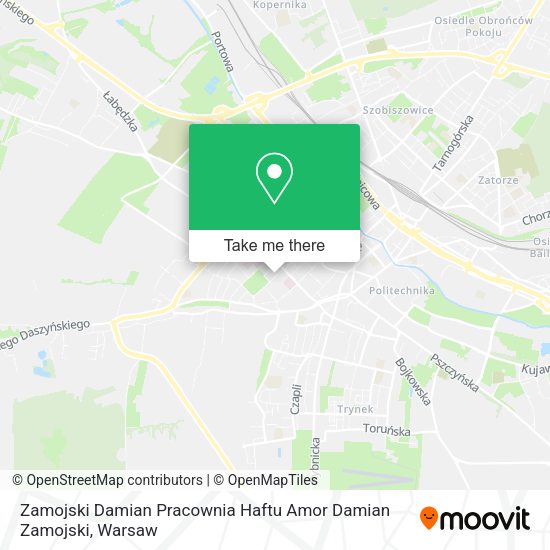 Zamojski Damian Pracownia Haftu Amor Damian Zamojski map