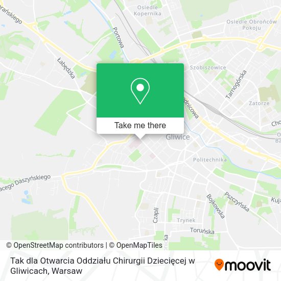 Tak dla Otwarcia Oddziału Chirurgii Dziecięcej w Gliwicach map