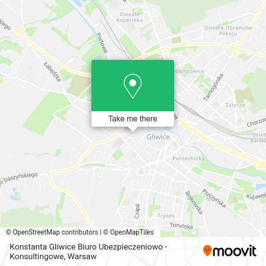 Карта Konstanta Gliwice Biuro Ubezpieczeniowo - Konsultingowe