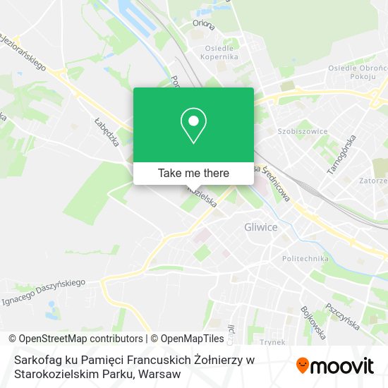 Sarkofag ku Pamięci Francuskich Żołnierzy w Starokozielskim Parku map