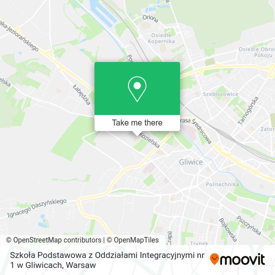 Szkoła Podstawowa z Oddziałami Integracyjnymi nr 1 w Gliwicach map