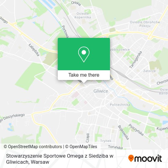 Карта Stowarzyszenie Sportowe Omega z Siedziba w Gliwicach