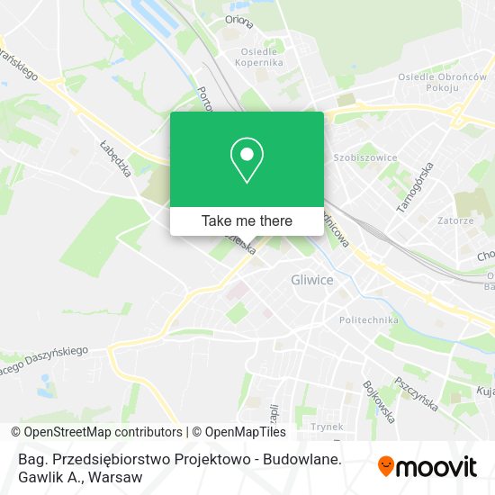 Bag. Przedsiębiorstwo Projektowo - Budowlane. Gawlik A. map