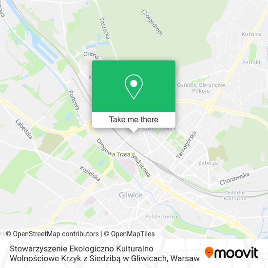 Карта Stowarzyszenie Ekologiczno Kulturalno Wolnościowe Krzyk z Siedzibą w Gliwicach