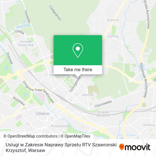 Uslugi w Zakresie Naprawy Sprzetu RTV Szawronski Krzysztof map