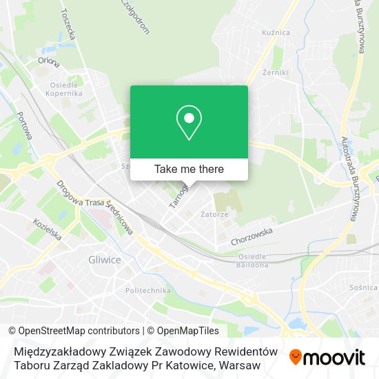 Międzyzakładowy Związek Zawodowy Rewidentów Taboru Zarząd Zakladowy Pr Katowice map