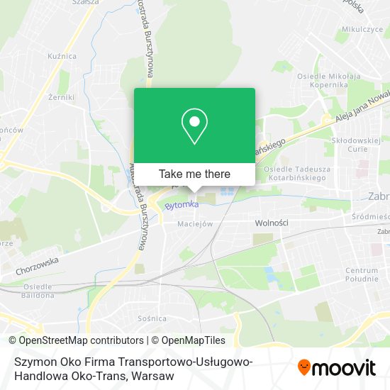 Карта Szymon Oko Firma Transportowo-Usługowo-Handlowa Oko-Trans