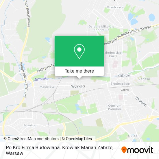 Po Kro Firma Budowlana. Krowiak Marian Zabrze map