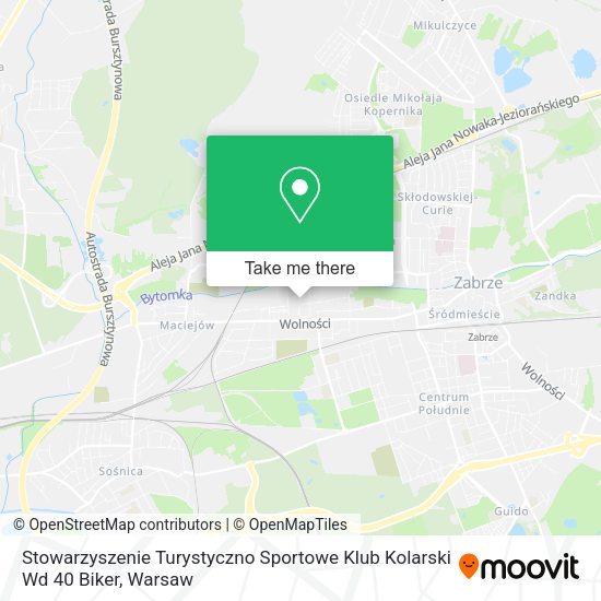 Stowarzyszenie Turystyczno Sportowe Klub Kolarski Wd 40 Biker map