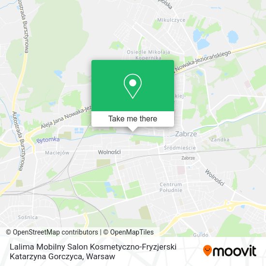 Lalima Mobilny Salon Kosmetyczno-Fryzjerski Katarzyna Gorczyca map