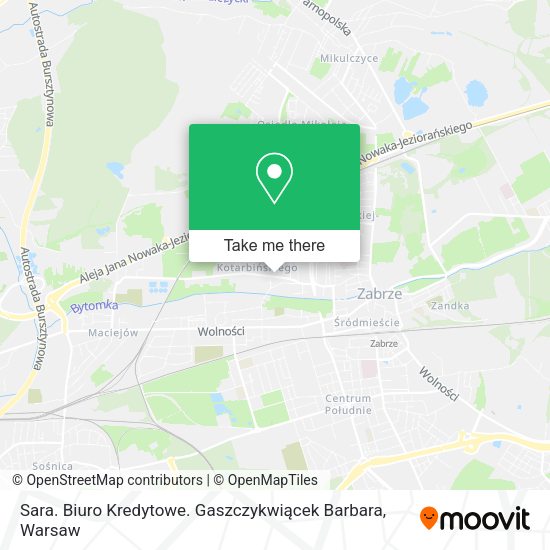 Sara. Biuro Kredytowe. Gaszczykwiącek Barbara map