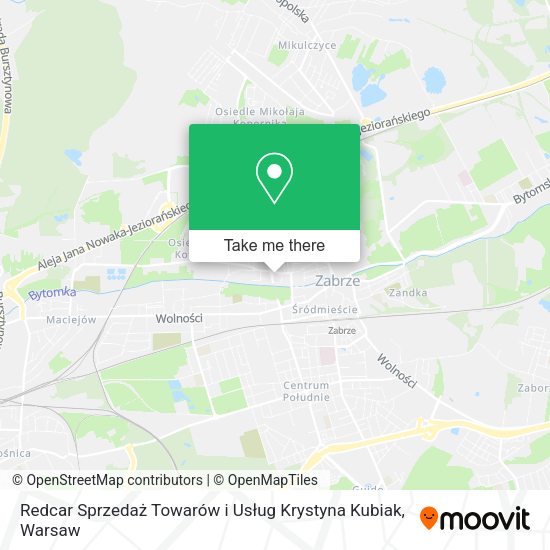 Redcar Sprzedaż Towarów i Usług Krystyna Kubiak map