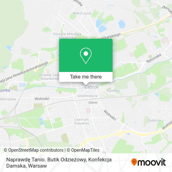 Naprawdę Tanio. Butik Odzieżowy, Konfekcja Damska map