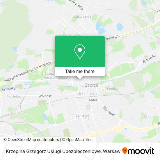 Krzepina Grzegorz Usługi Ubezpieczeniowe map