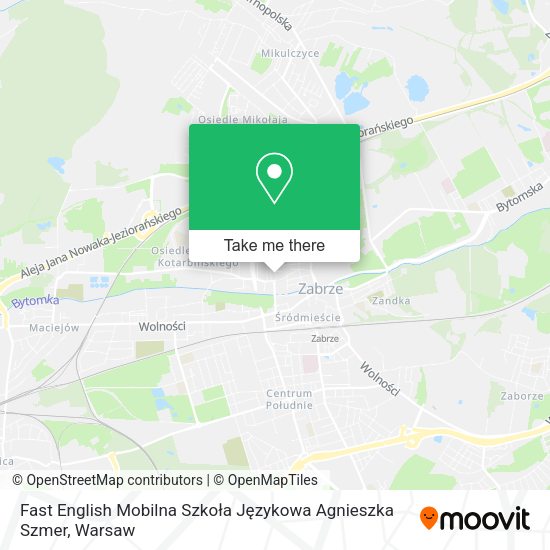 Fast English Mobilna Szkoła Językowa Agnieszka Szmer map