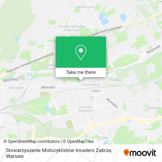 Карта Stowarzyszenie Motocyklistów Invaders Zabrze