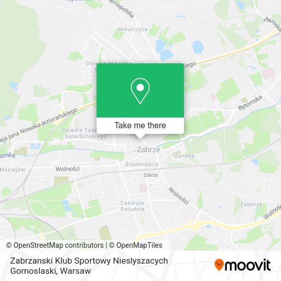 Zabrzanski Klub Sportowy Nieslyszacych Gornoslaski map