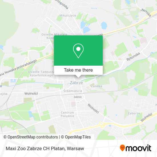 Maxi Zoo Zabrze CH Platan map