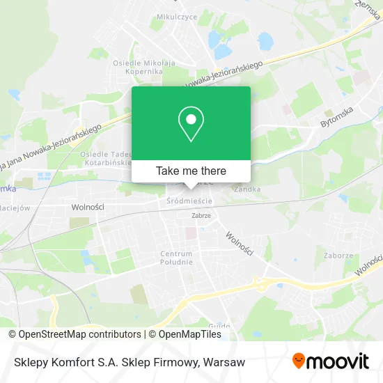 Карта Sklepy Komfort S.A. Sklep Firmowy