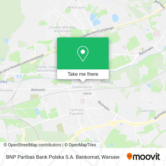 BNP Paribas Bank Polska S.A. Bankomat map