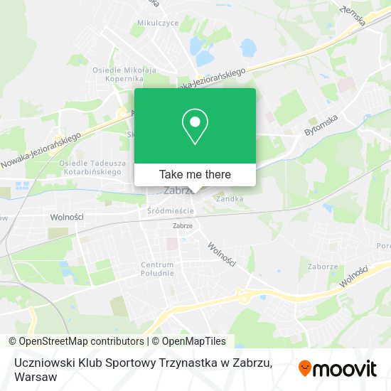 Карта Uczniowski Klub Sportowy Trzynastka w Zabrzu