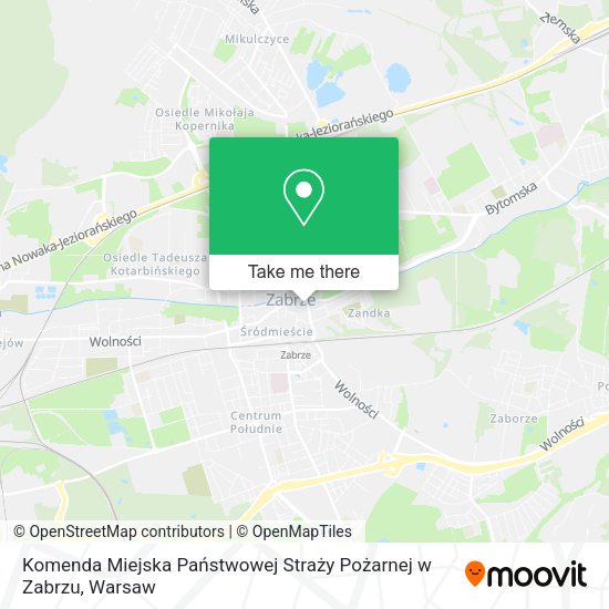 Komenda Miejska Państwowej Straży Pożarnej w Zabrzu map