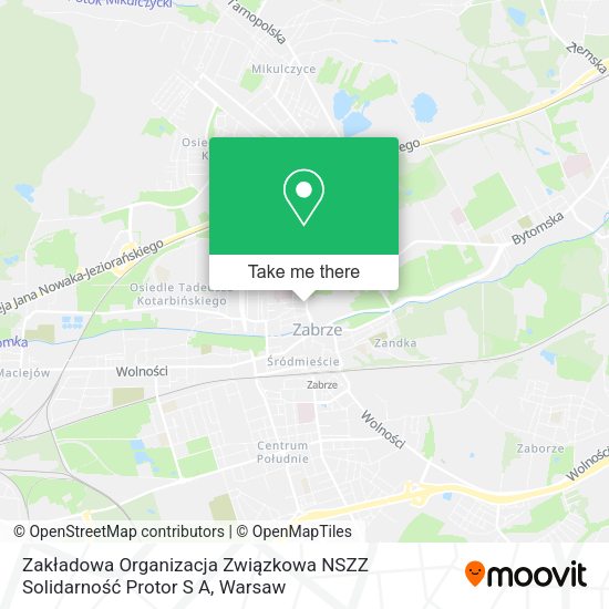 Zakładowa Organizacja Związkowa NSZZ Solidarność Protor S A map