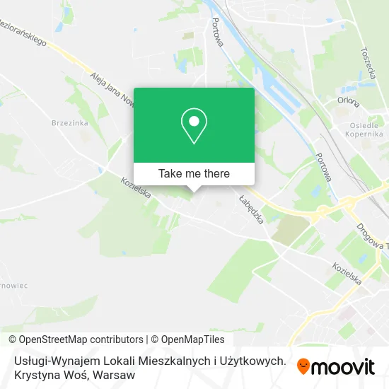 Карта Usługi-Wynajem Lokali Mieszkalnych i Użytkowych. Krystyna Woś