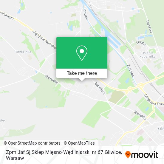 Zpm Jaf Sj Sklep Mięsno-Wędliniarski nr 67 Gliwice map