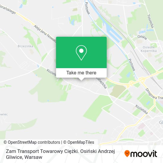 Zam Transport Towarowy Ciężki. Osiński Andrzej Gliwice map