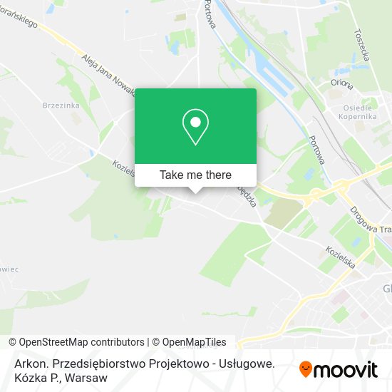 Arkon. Przedsiębiorstwo Projektowo - Usługowe. Kózka P. map